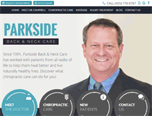 Tablet Screenshot of parksidespinecare.com